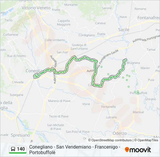 140 Bus Line Map