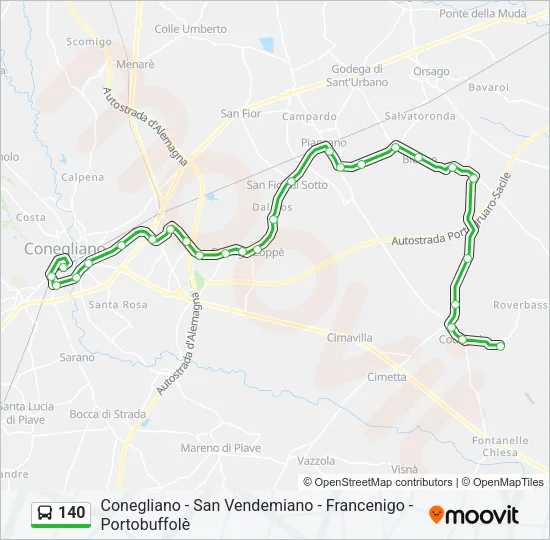 140 Bus Line Map