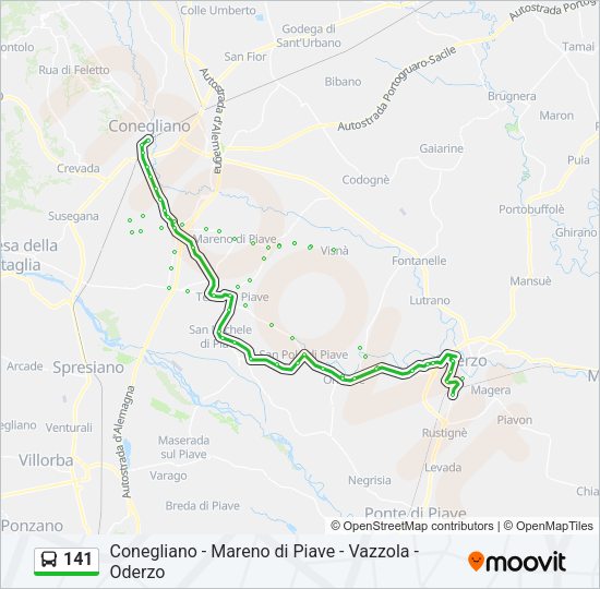 Percorso linea bus 141