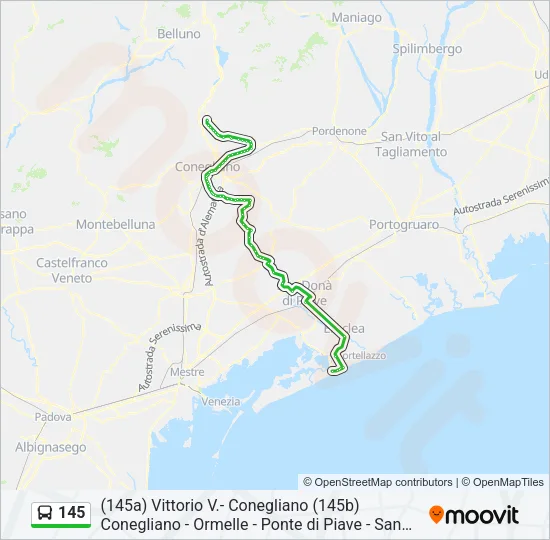 145 Bus Line Map