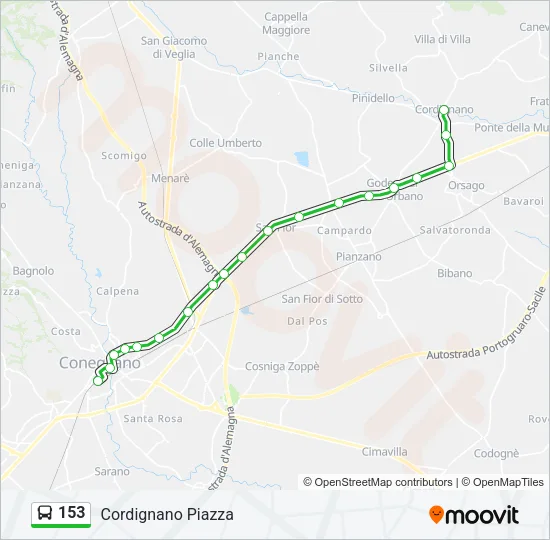 153 Bus Line Map