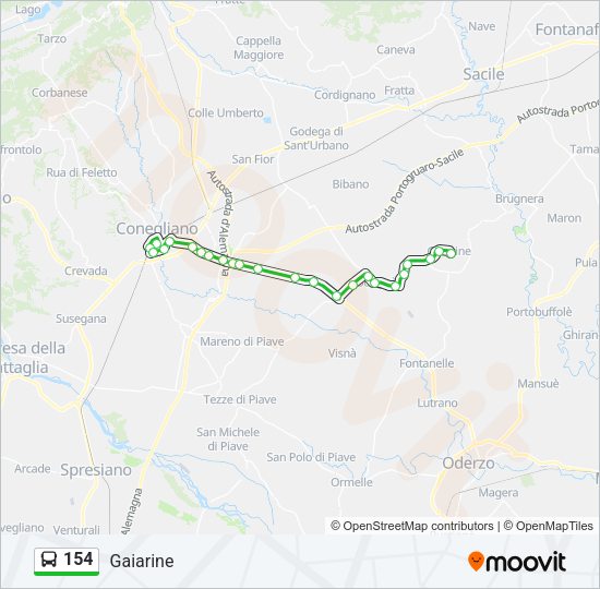 Percorso linea bus 154