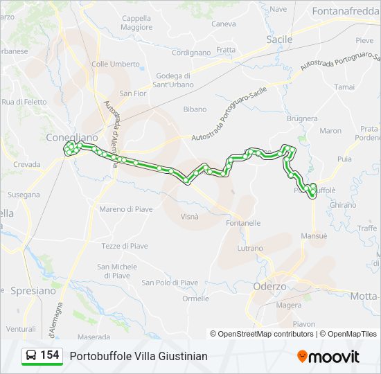 Percorso linea bus 154