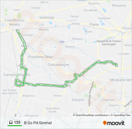 155 Bus Line Map