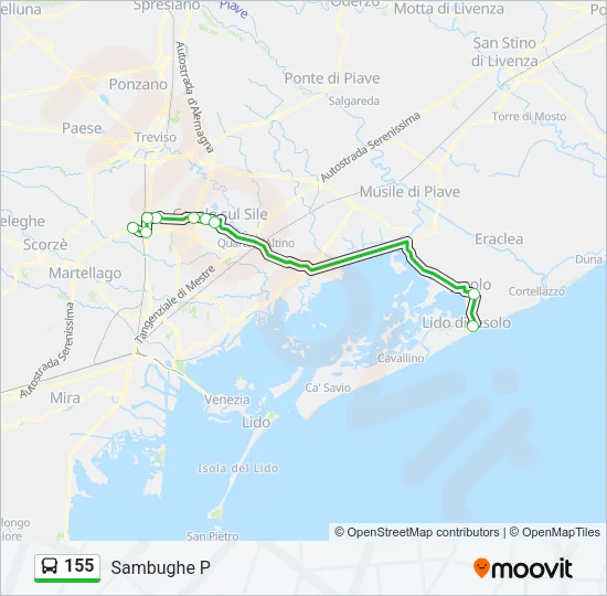 155 Bus Line Map