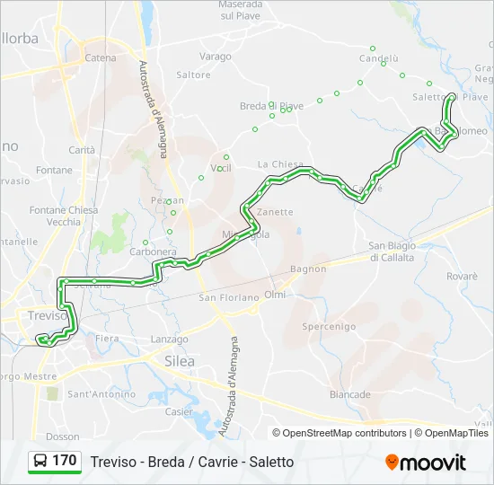 170 Bus Line Map