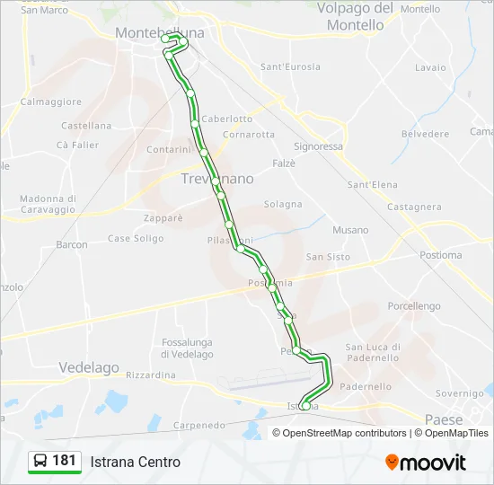 Bus 181 Route Map 181 Route: Schedules, Stops & Maps - Istrana Centro (Updated)