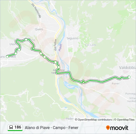 186 Bus Line Map