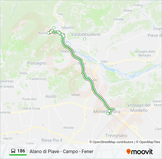 186 Bus Line Map