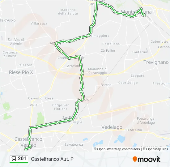 201 Bus Line Map