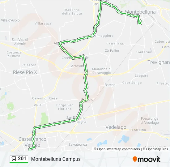 201 Bus Line Map