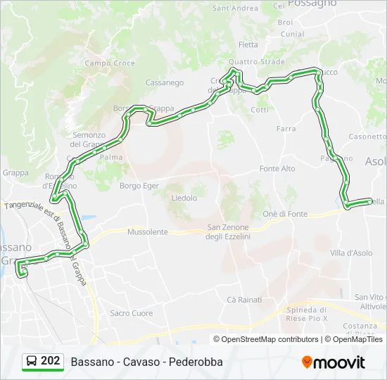 Percorso linea bus 202