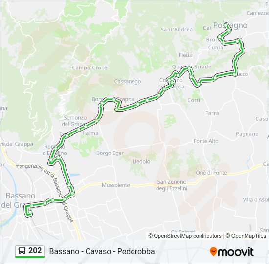 Percorso linea bus 202