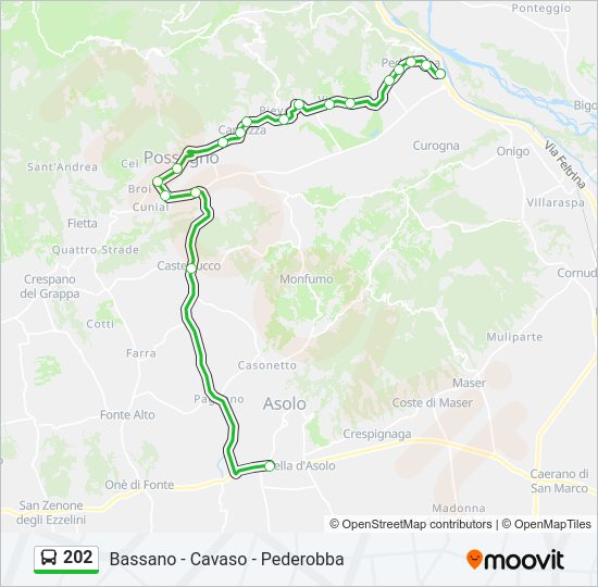 Percorso linea bus 202