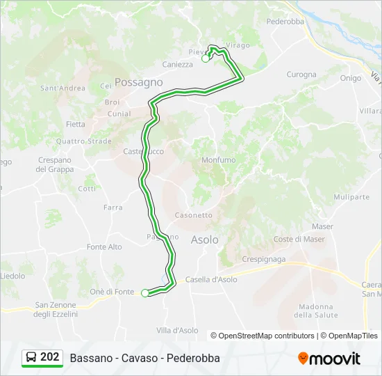 Percorso linea bus 202
