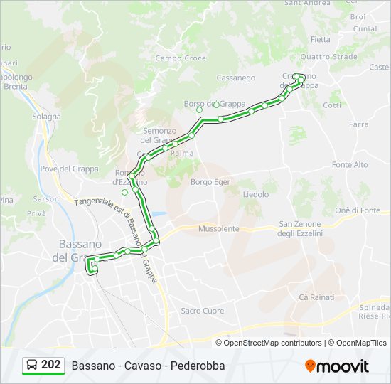 Percorso linea bus 202