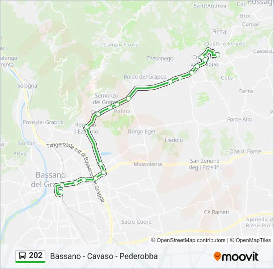 Percorso linea bus 202