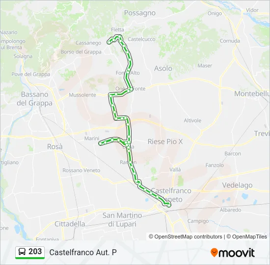 203 Bus Line Map