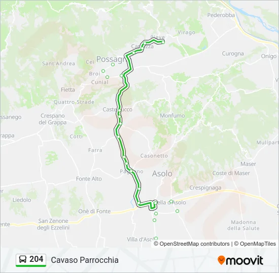 204 Bus Line Map