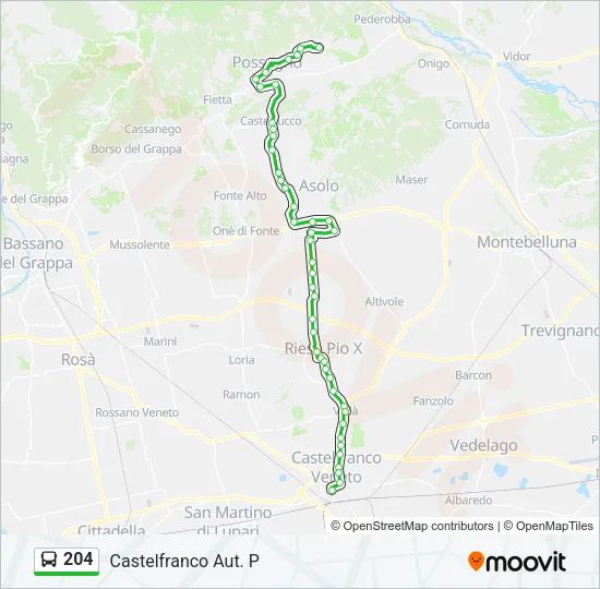 204 Bus Line Map
