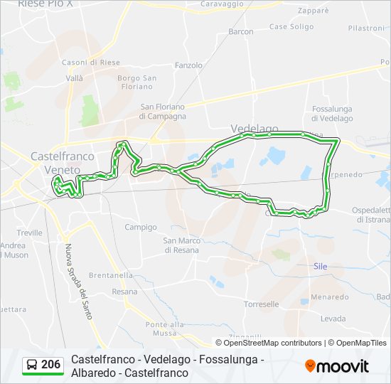 206 bus Line Map