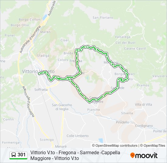 Percorso linea bus 301