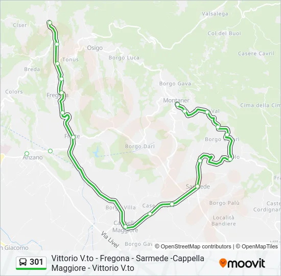 301 Bus Line Map