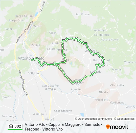 302 Bus Line Map