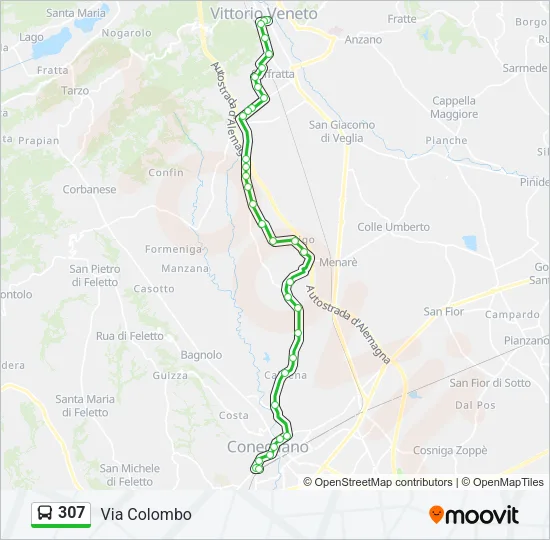 307 Bus Line Map