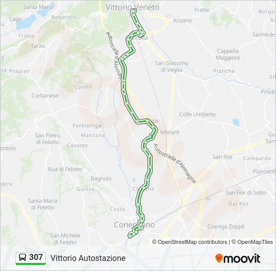 307 Bus Line Map