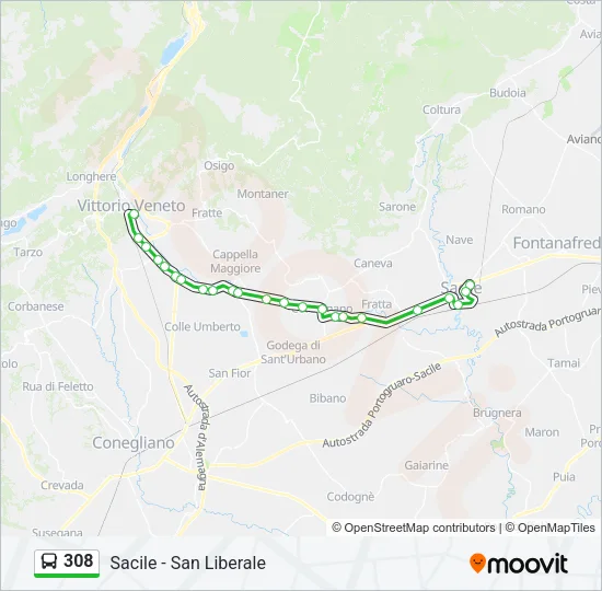 308 Bus Line Map