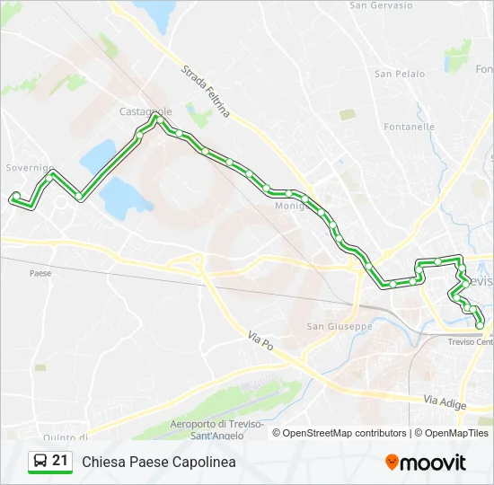 21 Bus Line Map