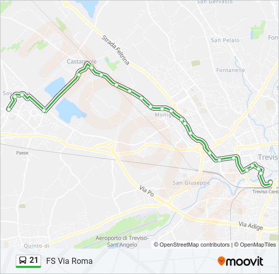 21 bus Line Map