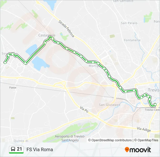 21 Bus Line Map