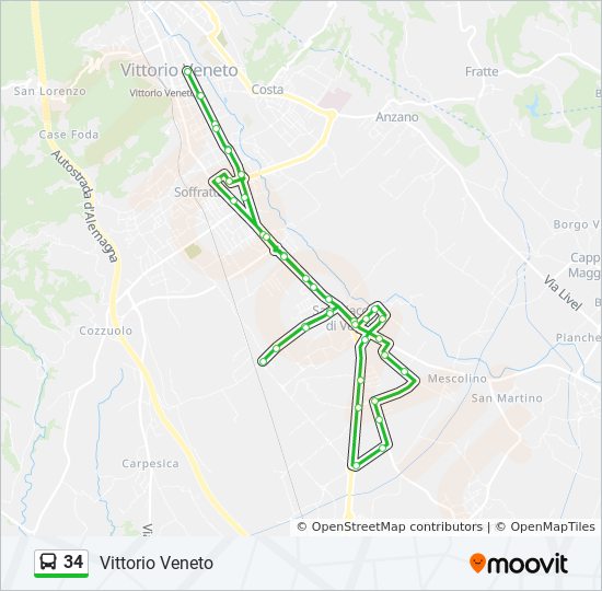 34 bus Line Map