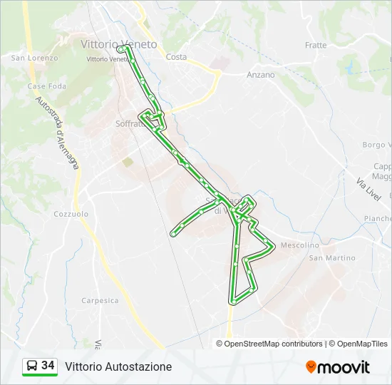 34 Bus Line Map