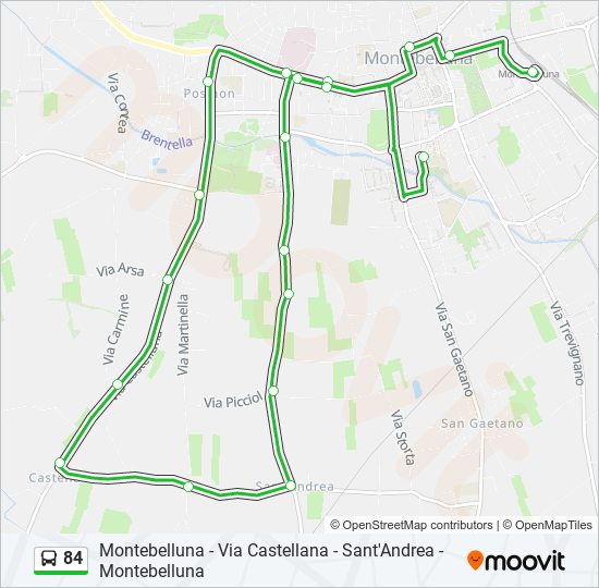 84 bus Line Map