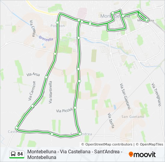 Percorso linea bus 84