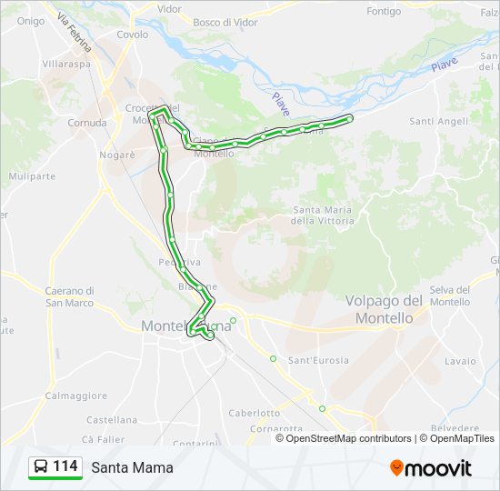Percorso linea bus 114