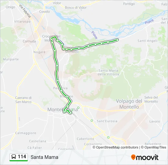 114 Bus Line Map