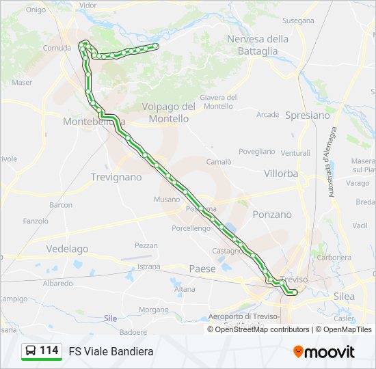 Percorso linea bus 114
