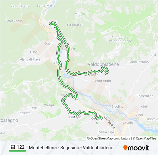 Percorso linea bus 122