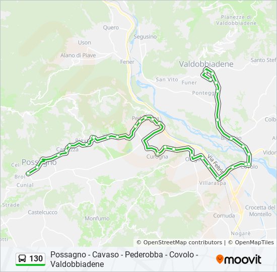 Percorso linea bus 130