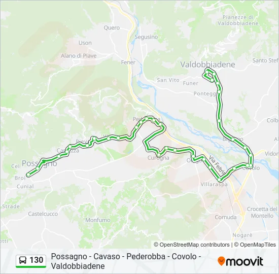 130 Bus Line Map