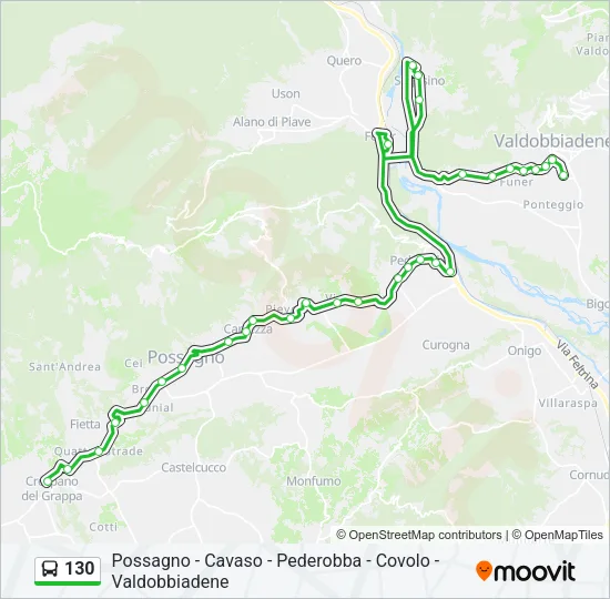 130 Bus Line Map