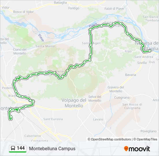 Percorso linea bus 144