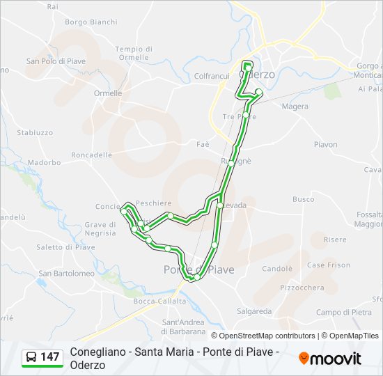 Percorso linea bus 147