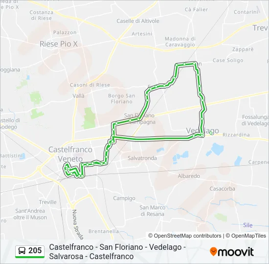 205 Bus Line Map