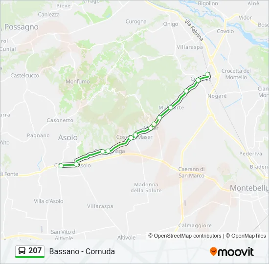 207 Bus Line Map