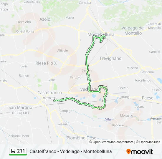 211 Bus Line Map